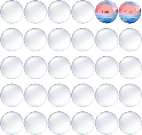 Spiso Clean Glass Cabochons 2Inch - Round Flat Back Domes For Jewelry making DIY Crafts (50MM, 8-Pack) in Kuwait