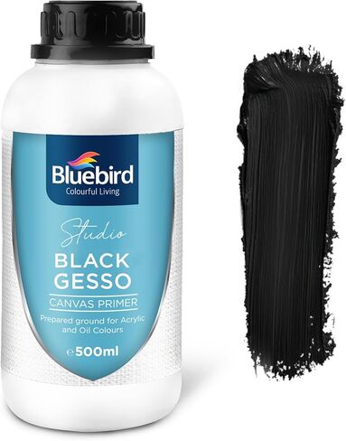 Bluebird Studio Acrylic Gesso - 17 Fl Oz / 500ML White Liquid Gesso Primer for Arylic Painting, Surface Prep Medium in Saudi Arabia