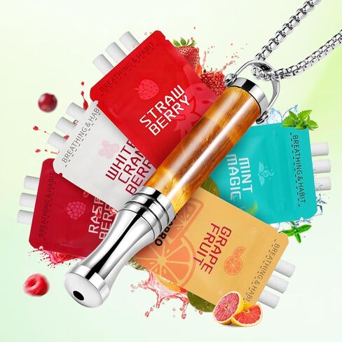 Breathing Necklace, Breathe Free Necklace for Stress Relief, Meditation & Relaxation, Anxiety Necklace Mindful Breathefree Calm Tool with Plant Cores, Natural Switch from Bad Habit in Saudi Arabia