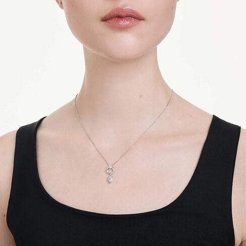 Swarovski Mesmera pendant, Pear cut, White, Rhodium plated in Saudi Arabia
