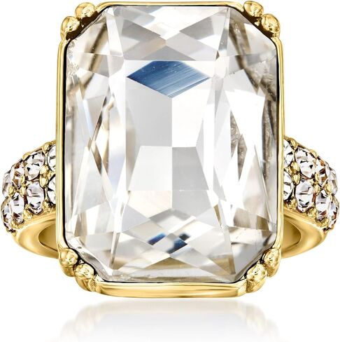 Ross-Simons 14kt Yellow Gold-Plated Ring With Simulated White Gemstones and .81 ct. t.w. Czs in Saudi Arabia