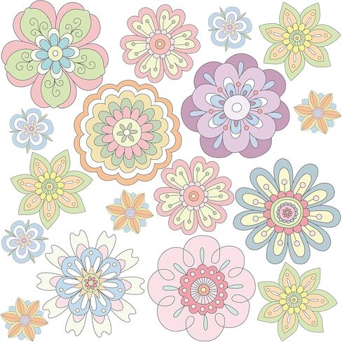 زخارف لوحة إعلانات الربيع للفصول الدراسية- 48 أجهزة كمبيوتر ملونة فراشة زهرة القواطع مع غراء النقطة لزخارف باب الجدار المدرسي المنزلي ، لوازم الحفلات الأزهار in Kuwait