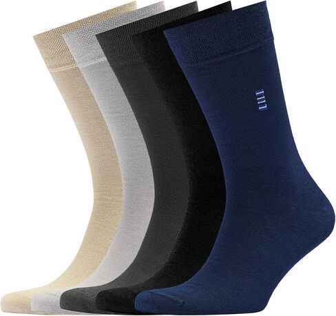 VRD Mens Dress Socks Bamboo Rayon 5-Pack Crew Socks Mid-Calf Length Fits Shoe Size 8-13 Gift Box in Saudi Arabia