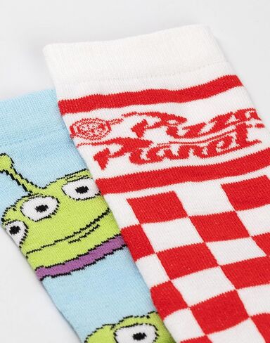 Disney Toy Story Unisex Calf Socks Set of 5 | Multicoloured Pizza Planet & Character Prints | Everyday Wear in Saudi Arabia