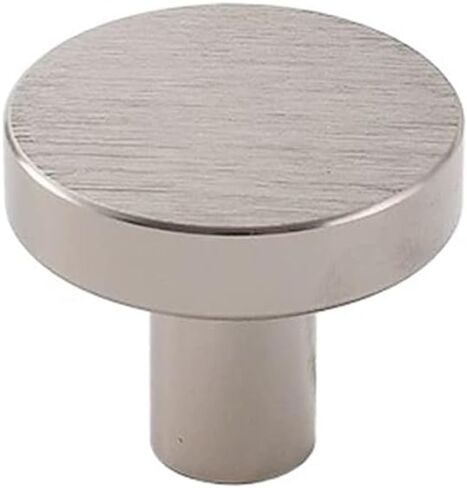 10 Single-Hole Drawer Pulls, Retro Round Door Handles, Home Decor, Practical Cabinets(Brushed Nickel) in Saudi Arabia