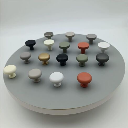 10 Single-Hole Drawer Pulls, Retro Round Door Handles, Home Decor, Practical Cabinets(Brushed Nickel) in Saudi Arabia