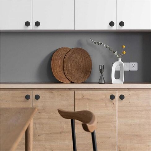 10 Single-Hole Drawer Pulls, Retro Round Door Handles, Home Decor, Practical Cabinets(Brushed Nickel) in Saudi Arabia