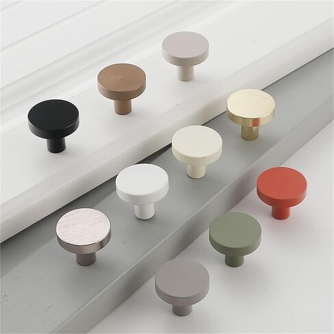 10 Single-Hole Drawer Pulls, Retro Round Door Handles, Home Decor, Practical Cabinets(Brushed Nickel) in Saudi Arabia
