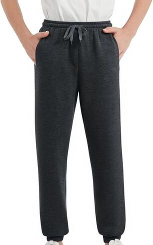 Men’s Fleece Lined Jogger Sweatpants with Pocket- Elastic Ankle Cuffs Thermal Warm Athletic Workout Pant Drawstring Loose Fit in Saudi Arabia