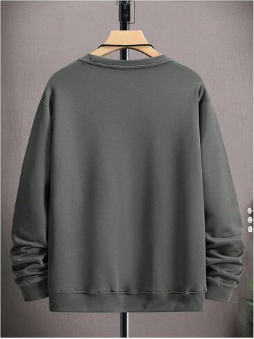 Men's Floral Graphic Sweatshirts Letter Print Long Sleeve Vintage Crew Neck Pullover Tops in Saudi Arabia