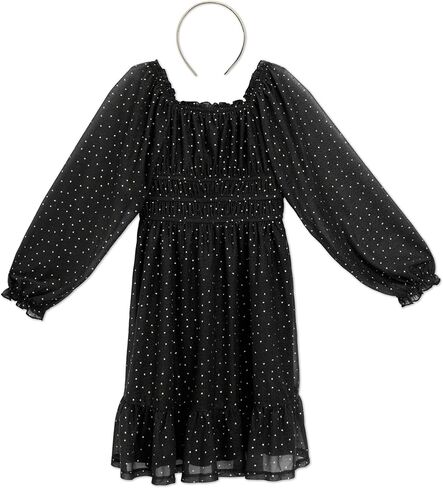 Speechless Girls' Long Sleeve Glitter Jersey Party Dress and Headband in Saudi Arabia