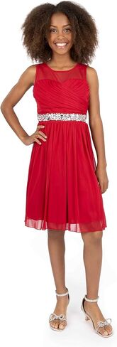 Speechless Girls' Sleeveless Flowy Party Dress with Illusion Neck in Saudi Arabia