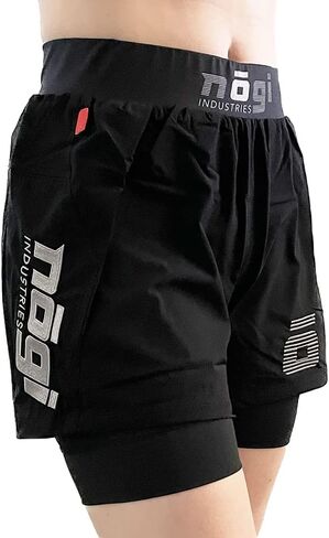 Womens Ghost 5" Inseam Premium Lined Grappling Shorts - Obsidian Black in Saudi Arabia