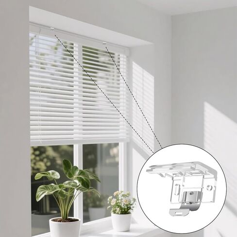 4 Pcs Mounting Bracket with Metal Clip, Cordless Shade Bracket Blinds Replacement Parts Brackets for Blinds Only for 1" (25mm) Cordless Pleated Shades in Saudi Arabia