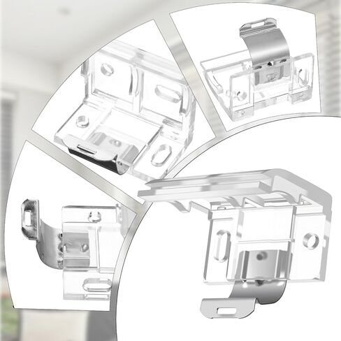 4 Pcs Mounting Bracket with Metal Clip, Cordless Shade Bracket Blinds Replacement Parts Brackets for Blinds Only for 1" (25mm) Cordless Pleated Shades in Saudi Arabia