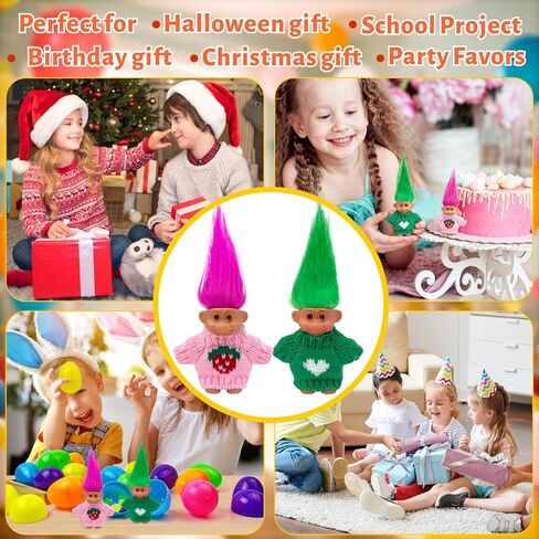 Retro Vintage Lucky Troll Dolls Assorted Hair Colors Chromatic Adorable for Collections, School Project, Arts and Crafts, Party Favors (Pink) in Saudi Arabia