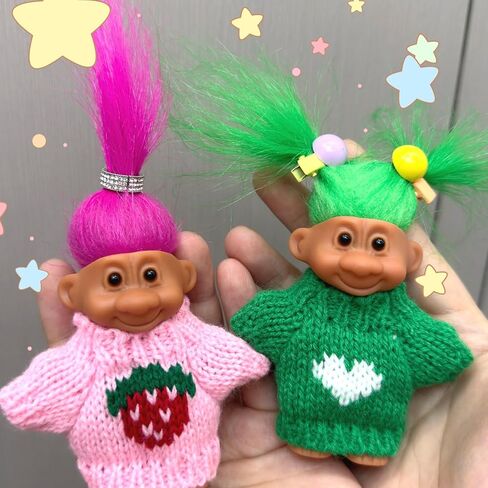 Retro Vintage Lucky Troll Dolls Assorted Hair Colors Chromatic Adorable for Collections, School Project, Arts and Crafts, Party Favors (Pink) in Saudi Arabia
