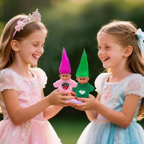Retro Vintage Lucky Troll Dolls Assorted Hair Colors Chromatic Adorable for Collections, School Project, Arts and Crafts, Party Favors (Pink) in Saudi Arabia