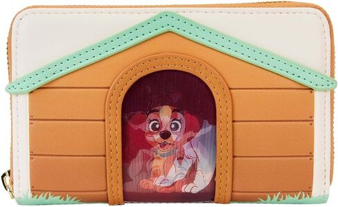 محفظة Loungefly Disney I Heart Disney Dogs Dog House من الجلد الصناعي الثلاثي العدسي بسحاب حول المحفظة in Saudi Arabia
