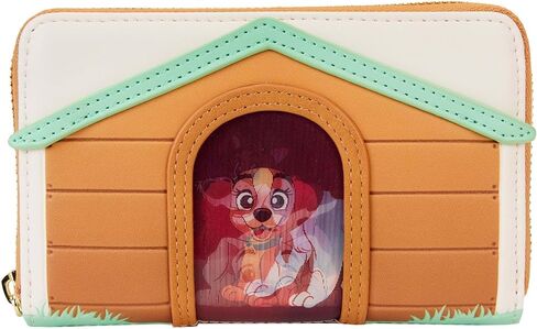 محفظة Loungefly Disney I Heart Disney Dogs Dog House من الجلد الصناعي الثلاثي العدسي بسحاب حول المحفظة in Saudi Arabia