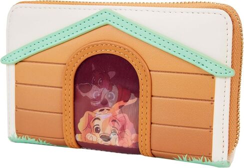محفظة Loungefly Disney I Heart Disney Dogs Dog House من الجلد الصناعي الثلاثي العدسي بسحاب حول المحفظة in Saudi Arabia
