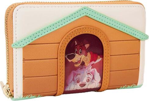 محفظة Loungefly Disney I Heart Disney Dogs Dog House من الجلد الصناعي الثلاثي العدسي بسحاب حول المحفظة in Saudi Arabia