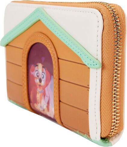 محفظة Loungefly Disney I Heart Disney Dogs Dog House من الجلد الصناعي الثلاثي العدسي بسحاب حول المحفظة in Saudi Arabia
