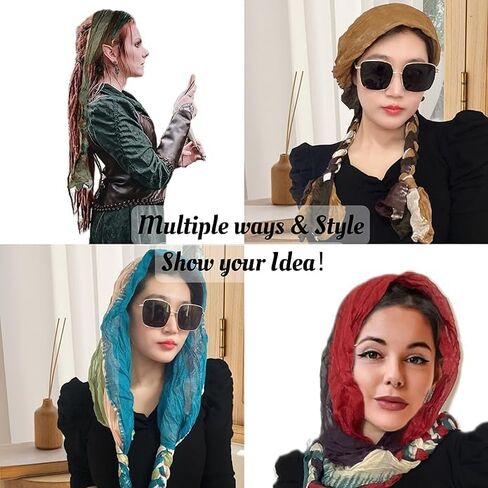 handmade Boho Gypsy dread wrap for Women Gradient Colored scarf Hippie Hair extention braids in Saudi Arabia