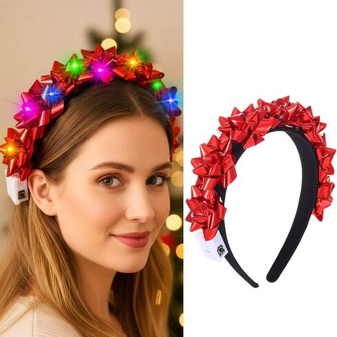 TWINKLEDE تضيء عصابة رأس عيد الميلاد سباركلي LED إكسسوارات الشعر للنساء in Saudi Arabia
