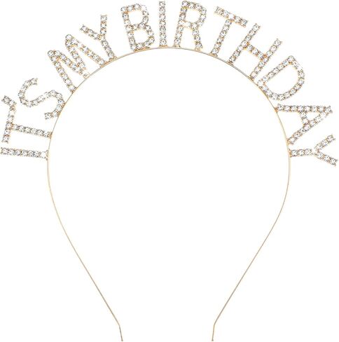 It's My Birthday Headband for Women, Rhinestone Birthday Crown, Gold Crown for Women, Princess Birthdays Tiara Accessories in Saudi Arabia