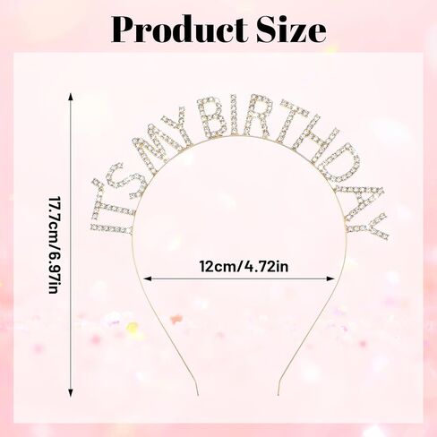It's My Birthday Headband for Women, Rhinestone Birthday Crown, Gold Crown for Women, Princess Birthdays Tiara Accessories in Saudi Arabia