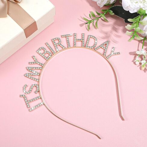 It's My Birthday Headband for Women, Rhinestone Birthday Crown, Gold Crown for Women, Princess Birthdays Tiara Accessories in Saudi Arabia