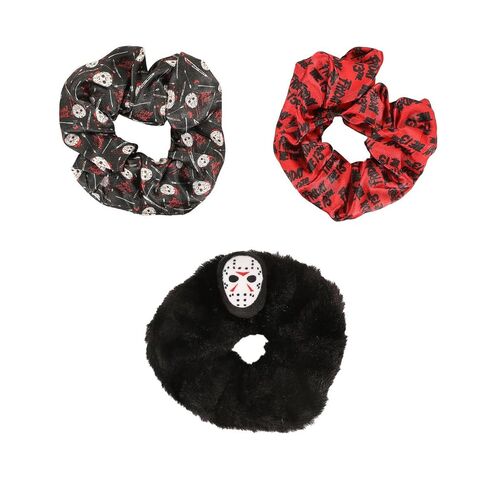 Friday the 13th AOP Stuffed Head 3 Pack Scrunchie Set in Saudi Arabia