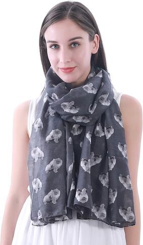 Pomeranian Dog Print Women's Scarf Shawl Wrap Lightweight in Saudi Arabia