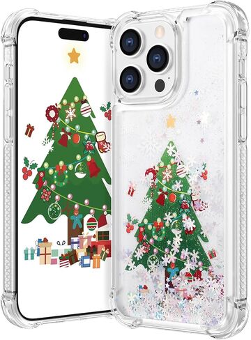 Maxdara Christmas Case for iPhone 11, Merry Christmas Snowman Pattern Glitter Liquid Bling Sparkle Cute Case for Girls Children Women Gifts Christmas Case for iPhone 11 6.1 inches(Snowman) in Kuwait