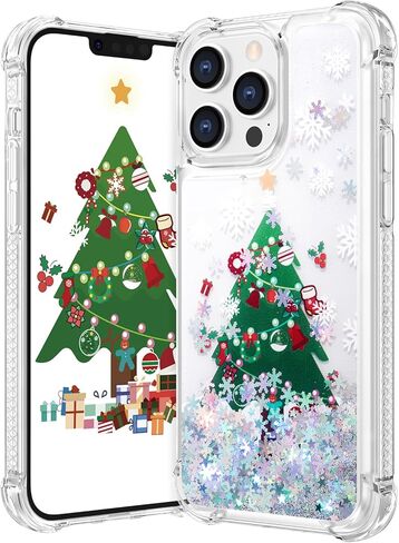 Maxdara Christmas Case for iPhone 11, Merry Christmas Snowman Pattern Glitter Liquid Bling Sparkle Cute Case for Girls Children Women Gifts Christmas Case for iPhone 11 6.1 inches(Snowman) in Kuwait