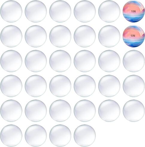 Spiso Clean Glass Cabochons 2Inch - Round Flat Back Domes for Jewelry Making DIY Crafts (50MM, 25-Pack) in Kuwait