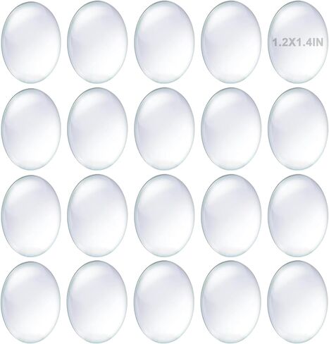 Spiso Clean Glass Cabochons 2Inch - Round Flat Back Domes for Jewelry Making DIY Crafts (50MM, 25-Pack) in Kuwait