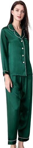 LEPTON 100% Mulberry Silk Long Sleeve Pajama Set in Kuwait