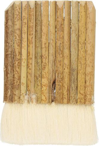 YOKIVE Hake Brush, Bamboo Handle Painting Brush Sheep Hair Hake Paint Blending Brushes, Great for Pottery Painting Watercolor Dust Cleaning Ceramic, (White, 5.3x1.8 Inches) in Kuwait