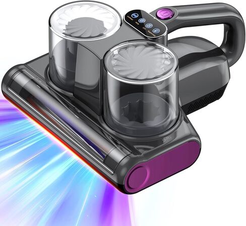 Mattress Vacuum Cleaner, 16Kpa Strong Suction Bed Vacuum with 253.7nm UV-C Light & Ultrasonic and High Heating, Dual Dust Cup, 500W, Corded in Kuwait