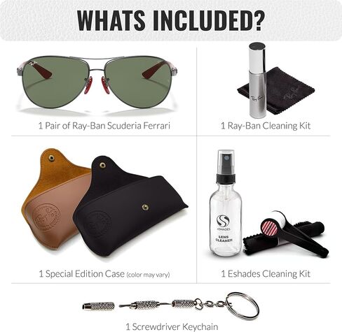 Ray-Ban RB8313M SCUDERIA FERRARI COLLECTION Pilot Shaped Sunglasses for Men & Women with Official RAYBAN Eyewear Kit in Saudi Arabia