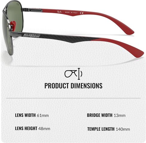 Ray-Ban RB8313M SCUDERIA FERRARI COLLECTION Pilot Shaped Sunglasses for Men & Women with Official RAYBAN Eyewear Kit in Saudi Arabia