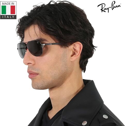 Ray-Ban RB8313M SCUDERIA FERRARI COLLECTION Pilot Shaped Sunglasses for Men & Women with Official RAYBAN Eyewear Kit in Saudi Arabia