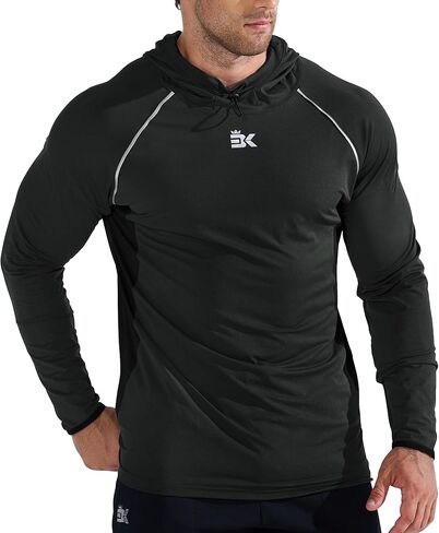 Gesaofa Mens Lightup Running Hoodie Shirts Light Weight Workout Hoodies Mesh Breathable Long Sleeve Hooded Shirt for Men in Saudi Arabia