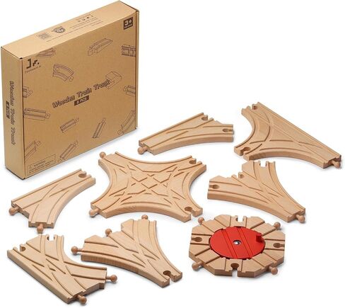 SainSmart Jr. Wooden Train Track Accessories Bridge Tunnel, Wooden Train Track Bridge Compatible with Thomas, Brio, Chuggington, Melissa and Doug, Made of Sturdy Hardwood for Long-Term Play in Kuwait