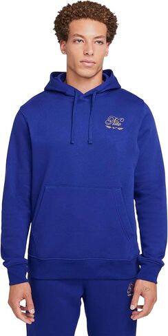 بلوفر هوديي للرجال من Nike Sportswear Club Fleece مطرز باللون الذهبي in Saudi Arabia