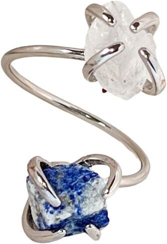 Personalized Gemstone Stacking Rings, Raw Gemstone Ring for Women, Unique Gifts for Her, Gold Plated Rings, Adjustable Statement Rings, Raw Crystal Rings, Customizable Rings in Saudi Arabia
