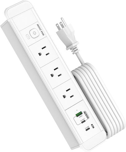 Recessed Power Strip Double Side with 65W USB C Ports,Fast Charging USB A Port Recessed Outlet, Furniture Hidden Charging Station for Side Table, End Table, Computer Desk,with 6 ft Swivel Power Cord. in Kuwait