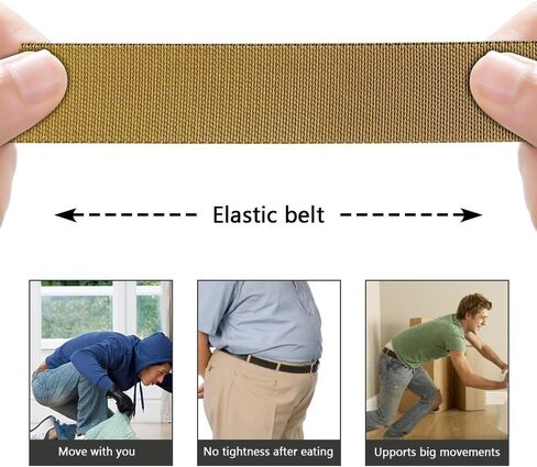 DOOPAI Stretch Canvas Belt for Men, Adjustable Elastic Holeless Web Belt for Casual, Golf, and Work, with Bottle Opener in Saudi Arabia